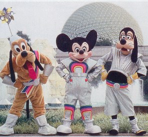 Pluto Mickey and Goofy Epcot Rainbow outfits.