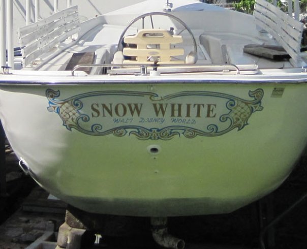 Snow White Swan Boat close up