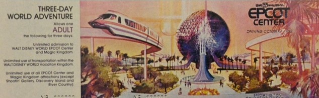 Epcot Center Opening Day Commemorative Ticket