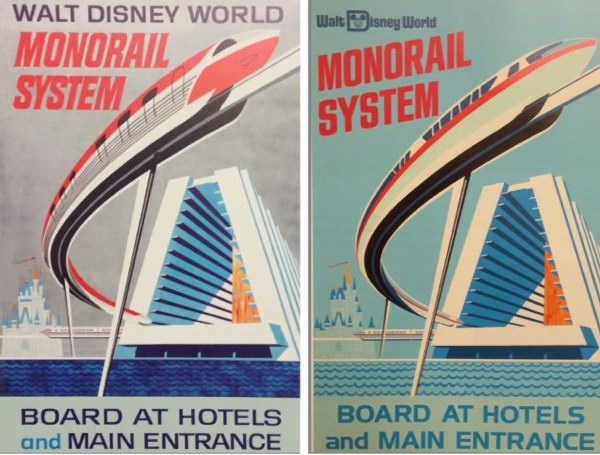 Walt Disney World monorail posters revised version