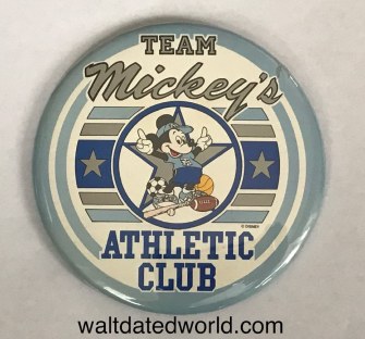 Team Mickey's Athletic Club button Walt Disney World shopping Village store