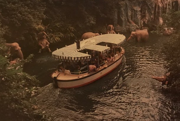 Jungle Cruise Boat Walt Disney World striped green roof