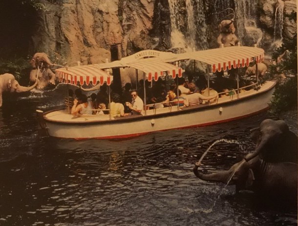 Jungle Cruise boat Walt Disney World striped red roof