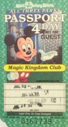 1989 Walt Disney World Ticket