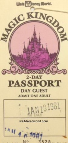 1981 Walt Disney World 2-Day Passport