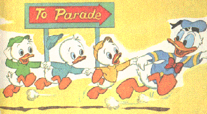 Donald Duck and nephews parade